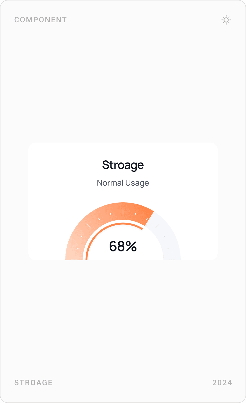 Modern Storage Usage Analytics Card Design