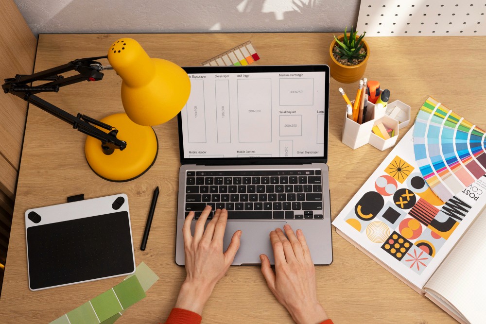 Designer working on site layout