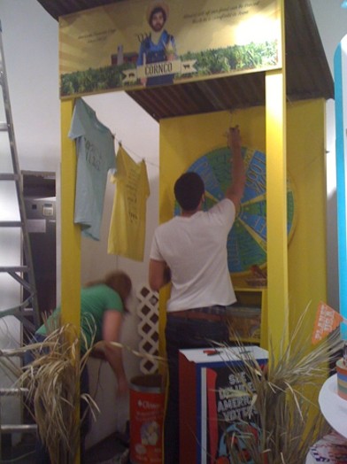 students preparing installation of Candy Coated Carnival of Controversy