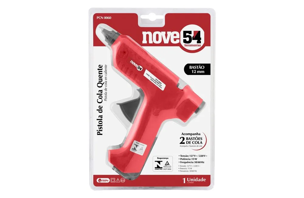 Pistola De Cola Quente Pcn0040 Nove54 na embalagem