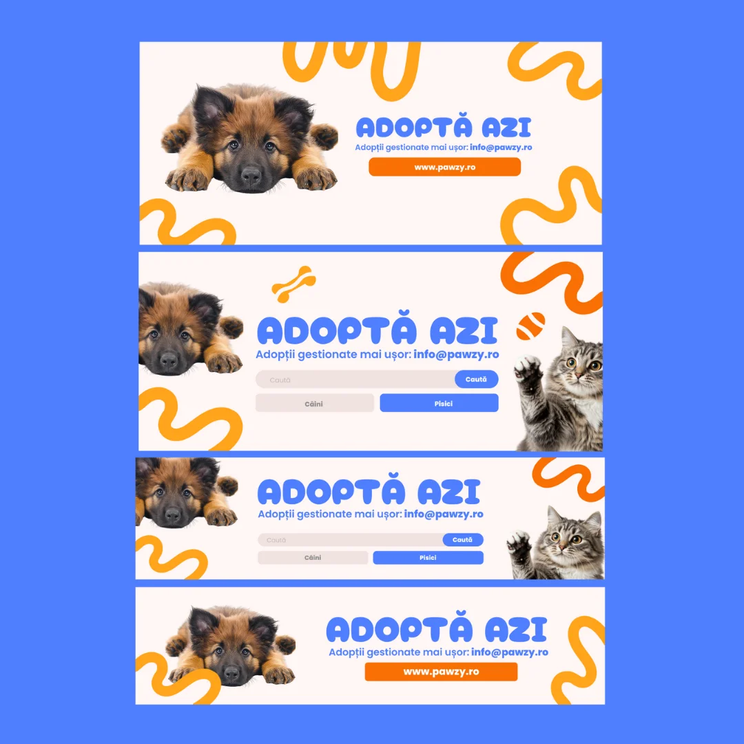 Ilustrații website create pentru Pawzy