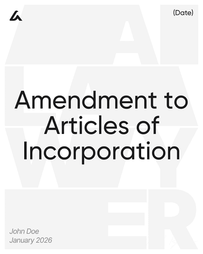 Amendment to Articles of Incorporation