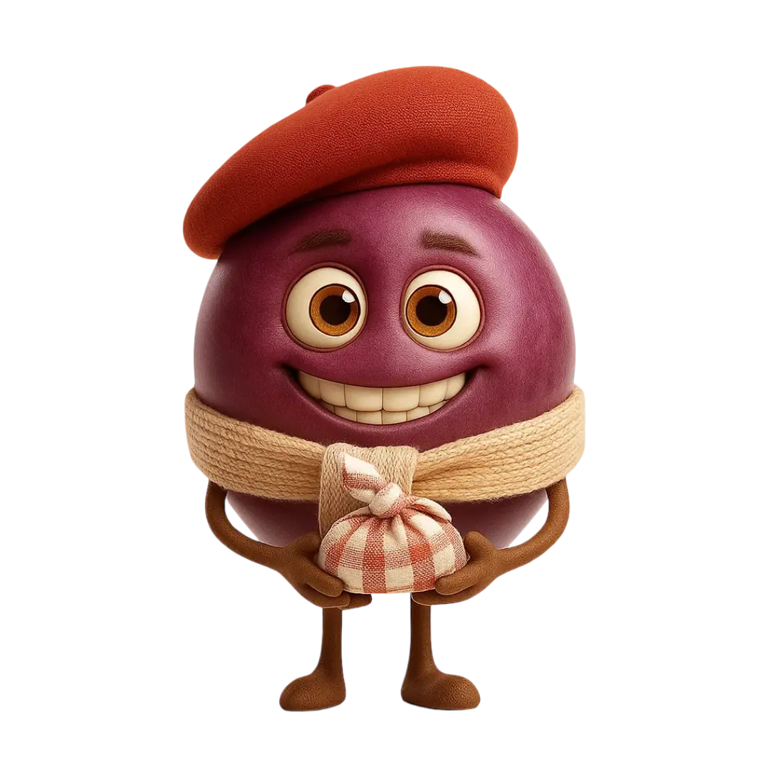 Grenache grape berry illustration for wine education.