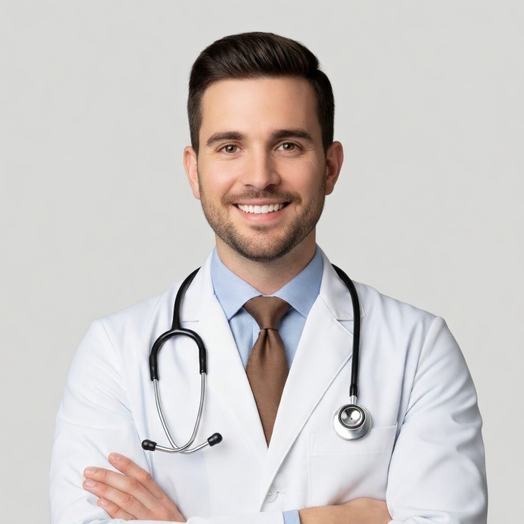 Young smart male doctor