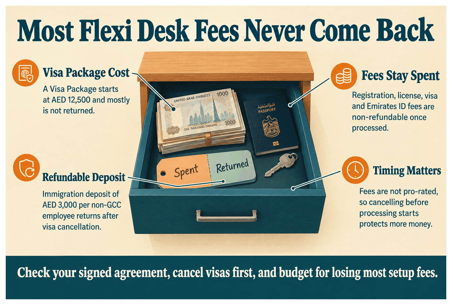 Infographic: What Happens to Your Flexi Desk Deposit When You Cancel