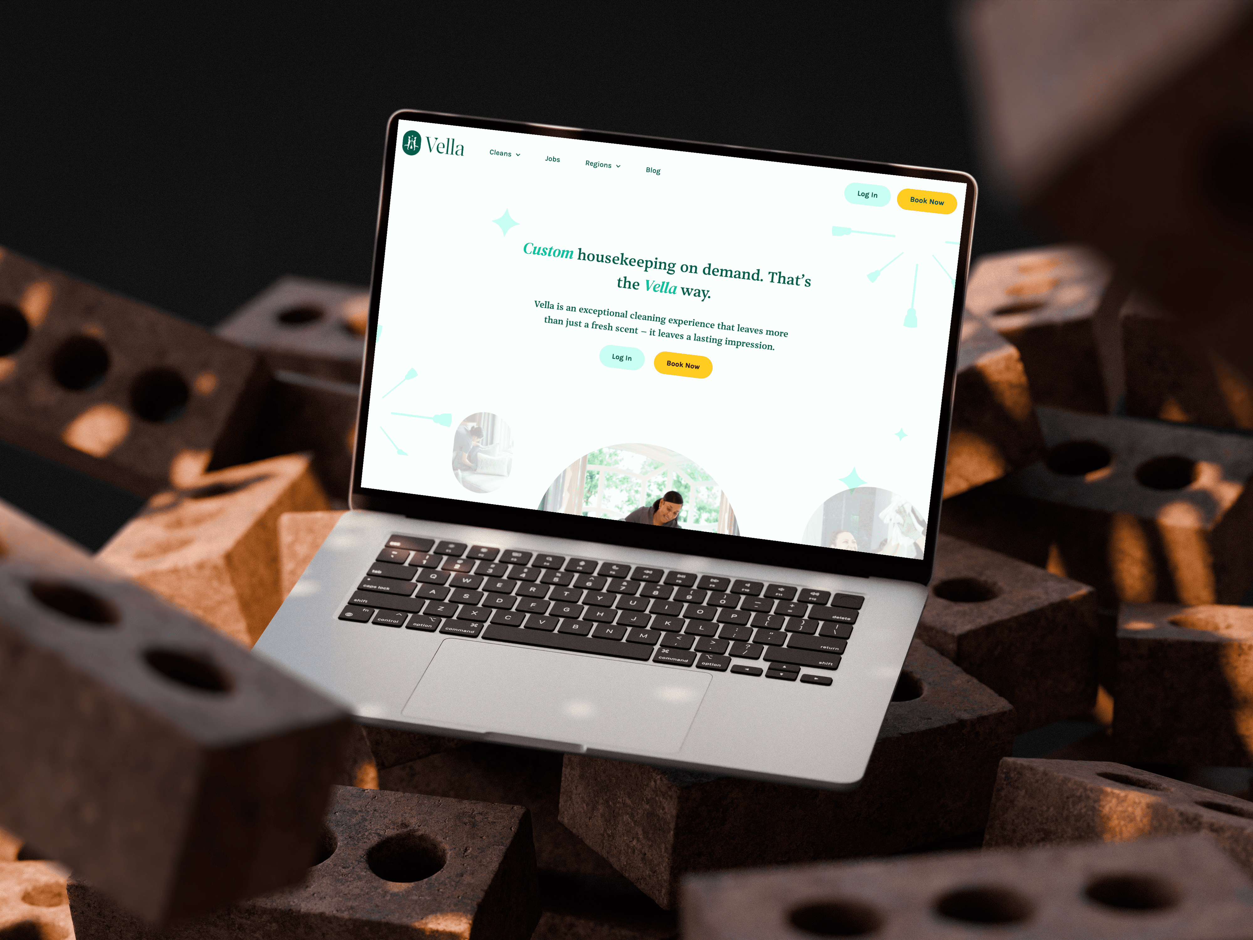 Crowded beach with colorful umbrellas and rocky cliffs