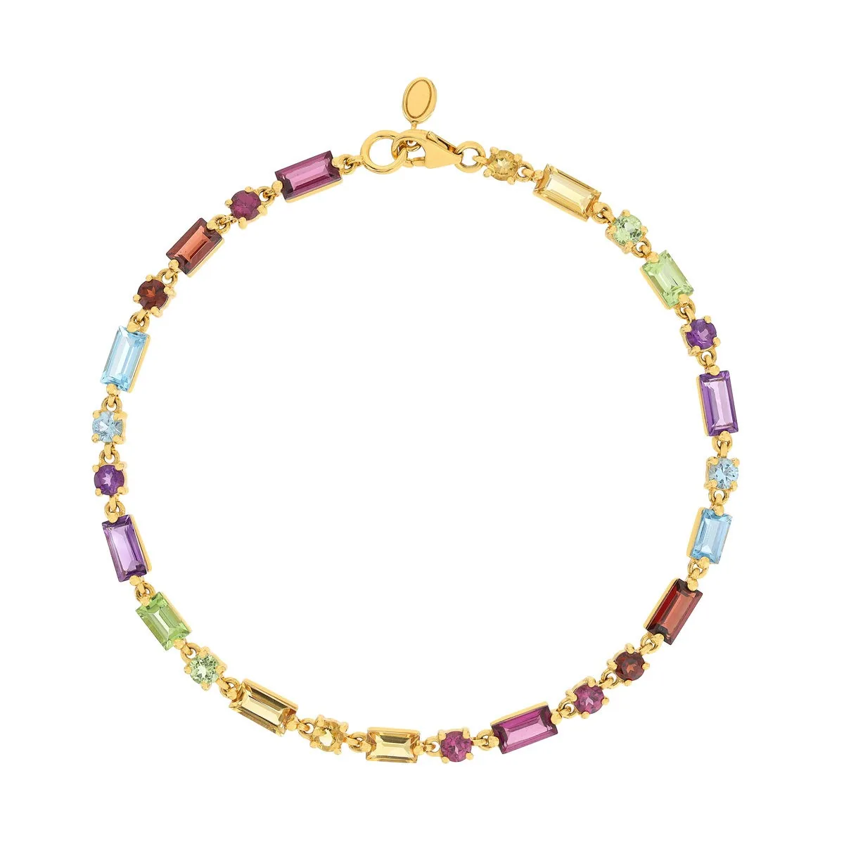 Bracelet en or jaune 375 serti de pierres fines