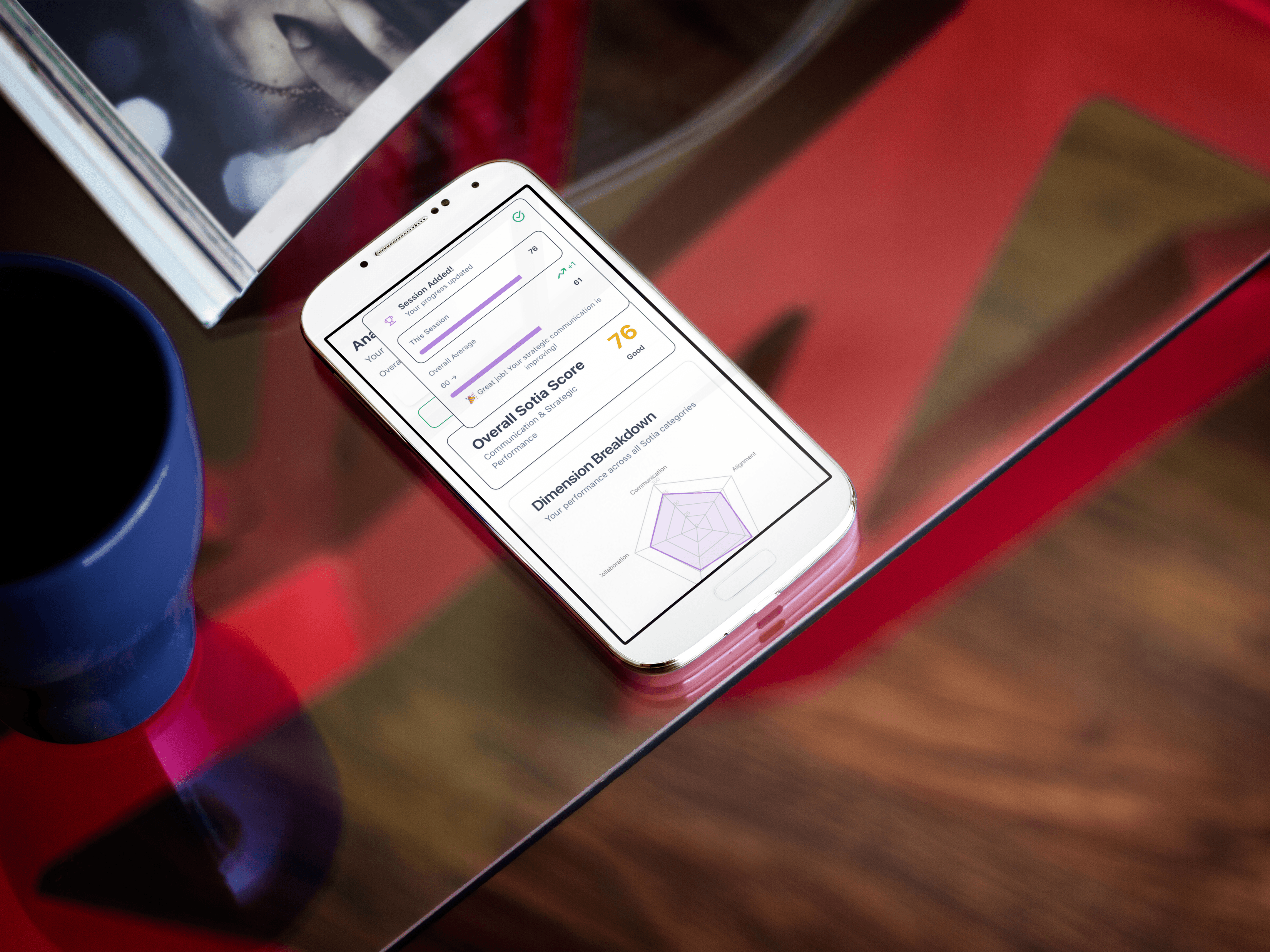A mockup of Freelio's mobile app