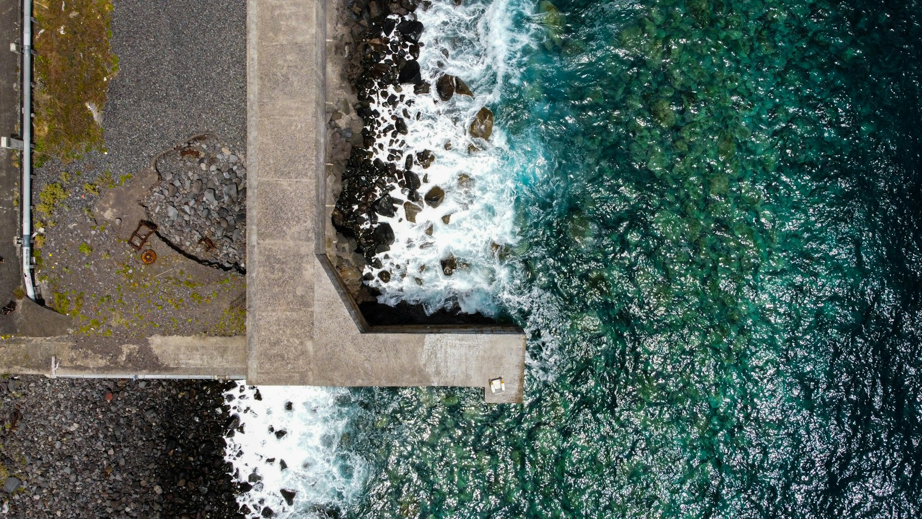 Aerial coastal walkway