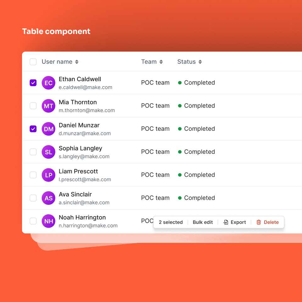 Image of table component