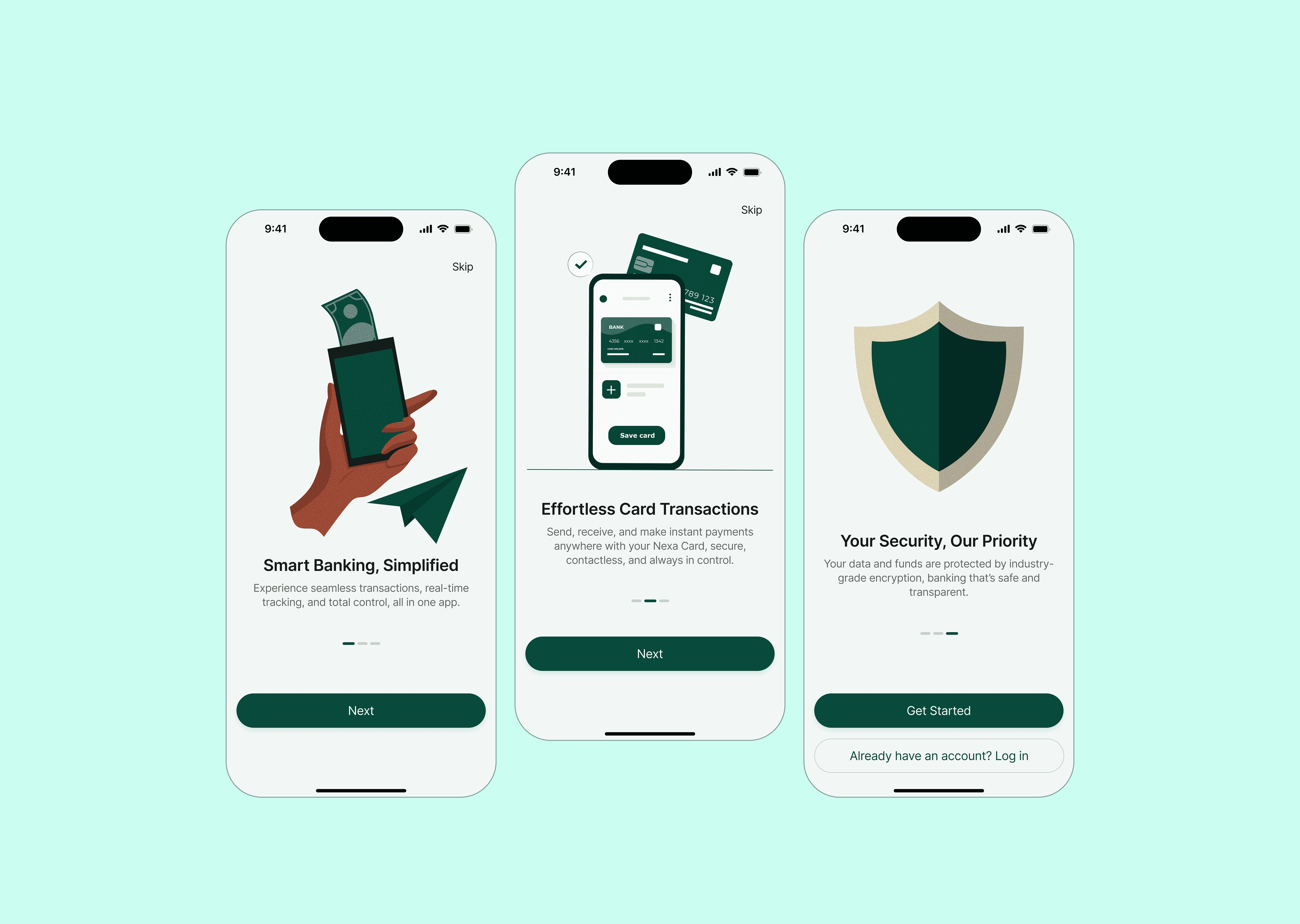 Login and Home Screen