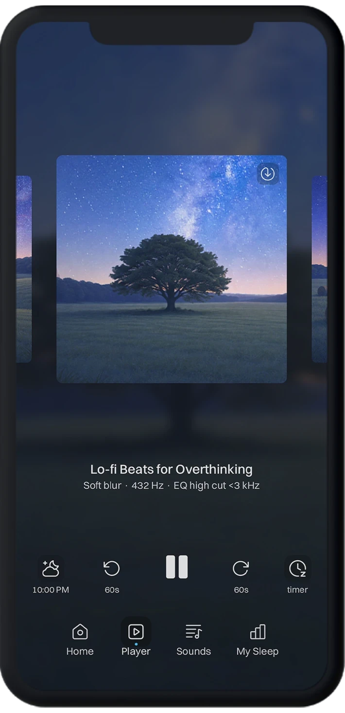 Phone playing lo-fi beats for overthinking