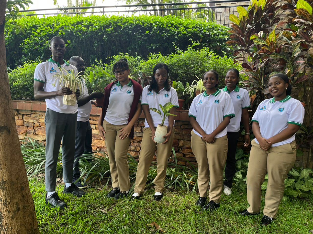 A school building stands against the backdrop of a clear sky