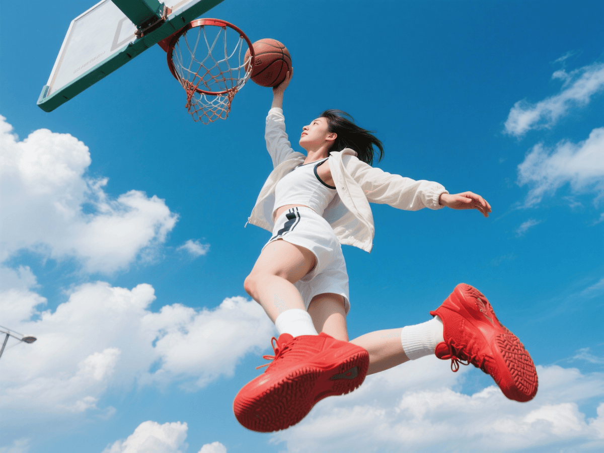 girl playing basketball