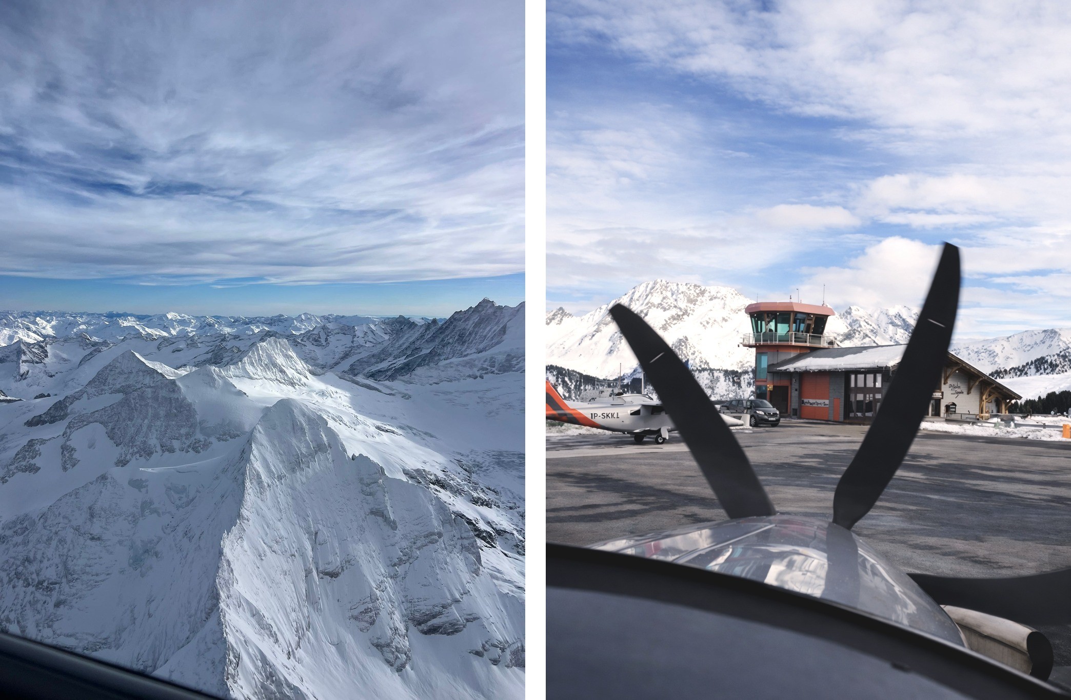 Swiss mountains from jet