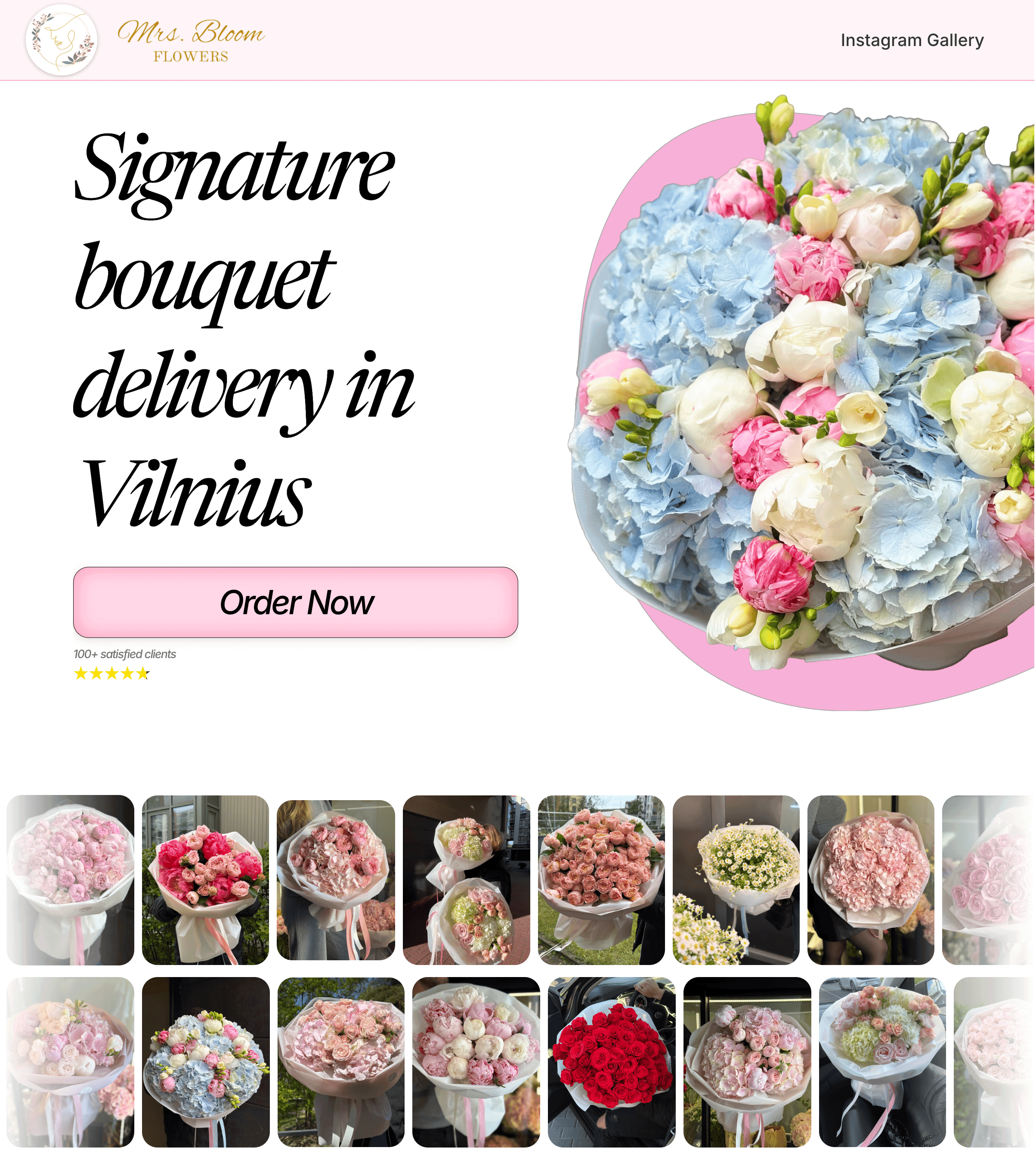 MrsBloom flower shop website