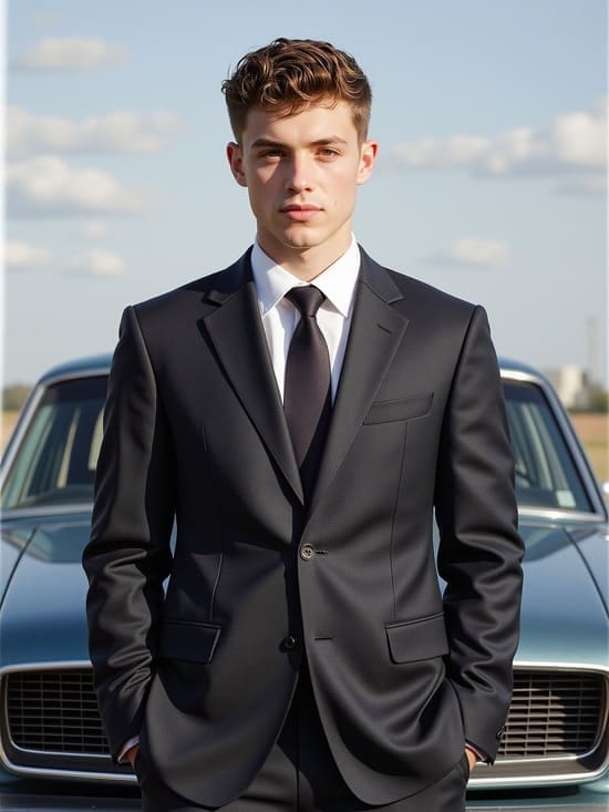 a man in a suit created by AI boyfriend generator