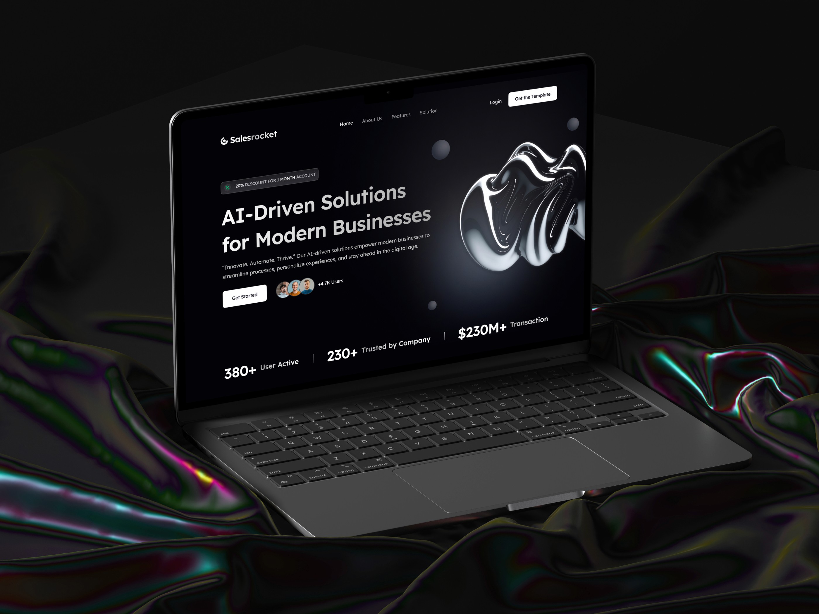 Salesrocket — 极简现代 AI 产品官网设计灵感
