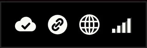 Four solid connection icons