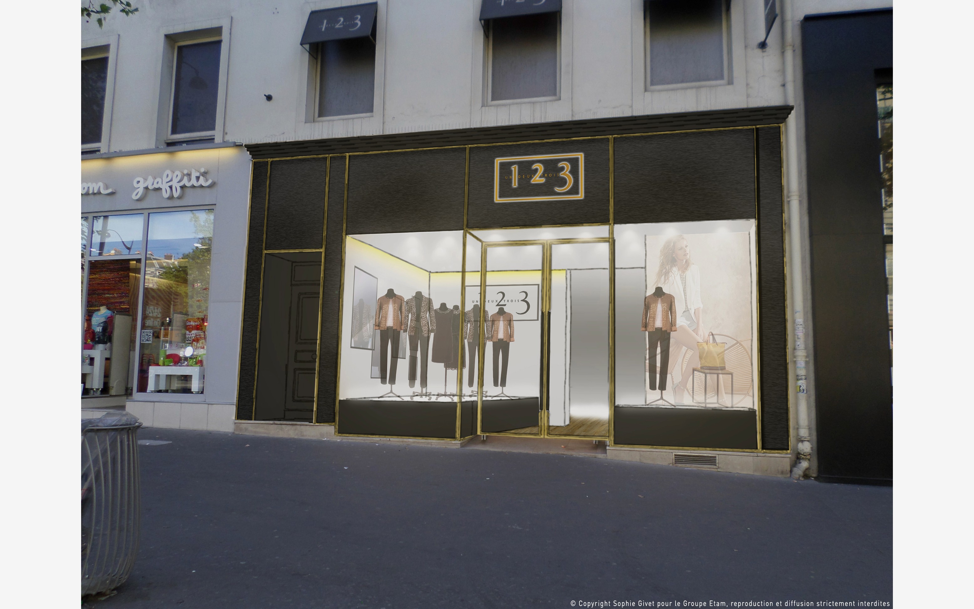 Mise en situation vue proche du Concept Centre Ville à la boutique de Ternes, Paris