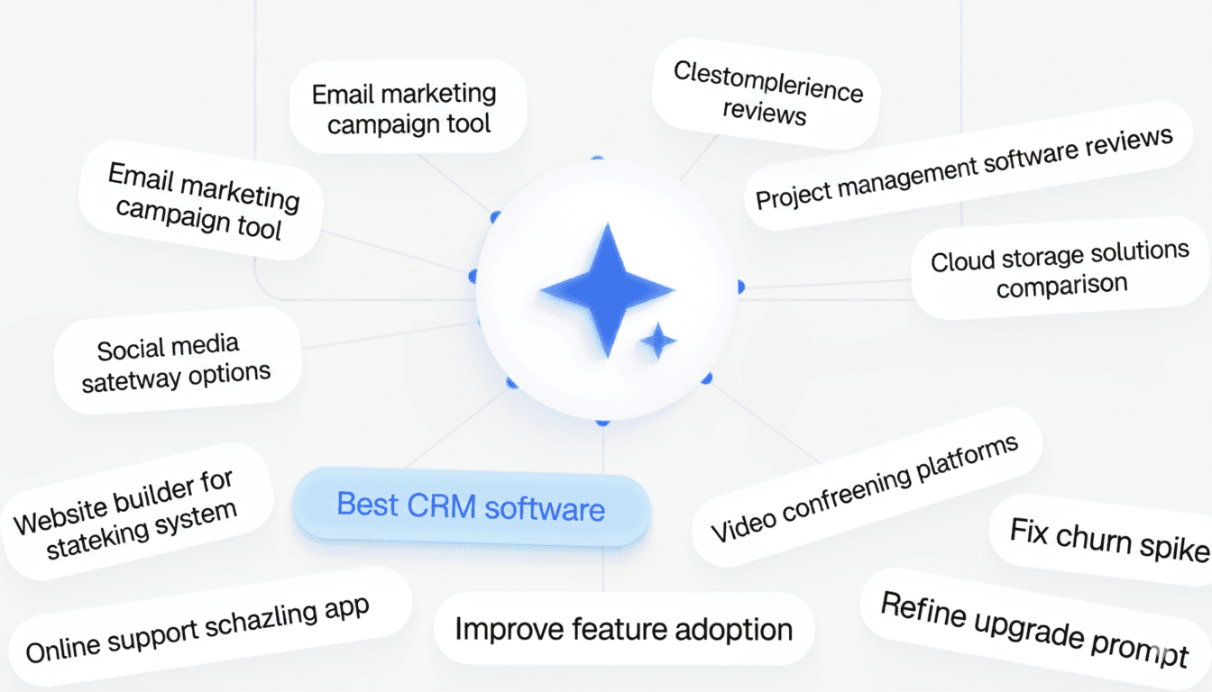 AI suggesting actions like "Optimize onboarding flow" and "Raise pricing tier" based on user data.