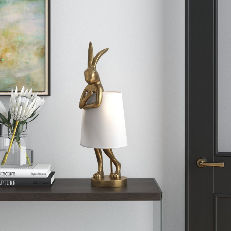 Elegant gold rabbit lamp with modern appeal and high-quality craftsmanship.