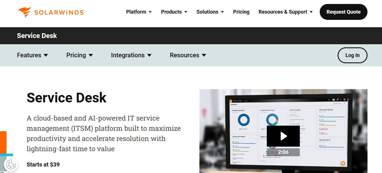SolarWinds Service Desk