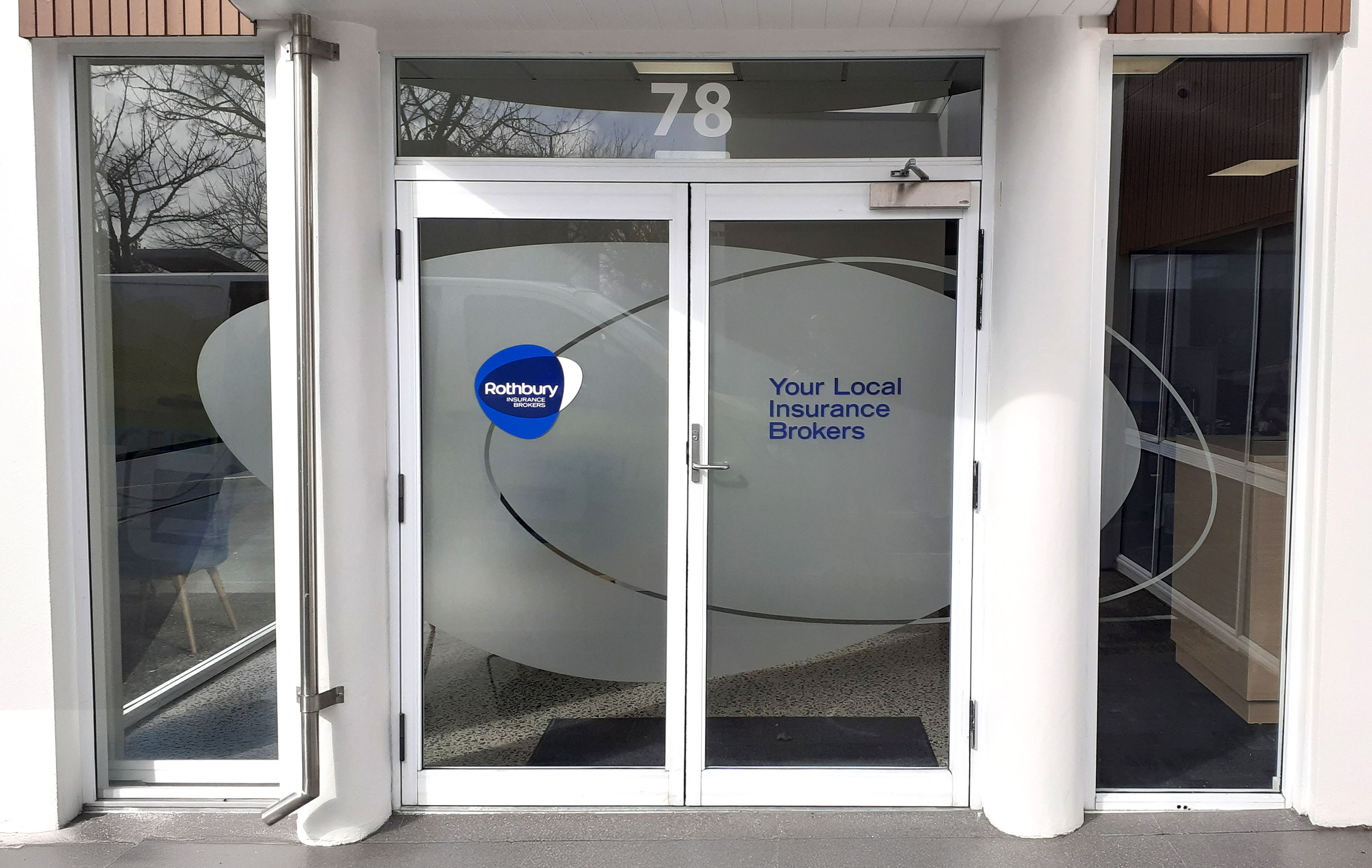 Rothbury Insurance Office Door Signage