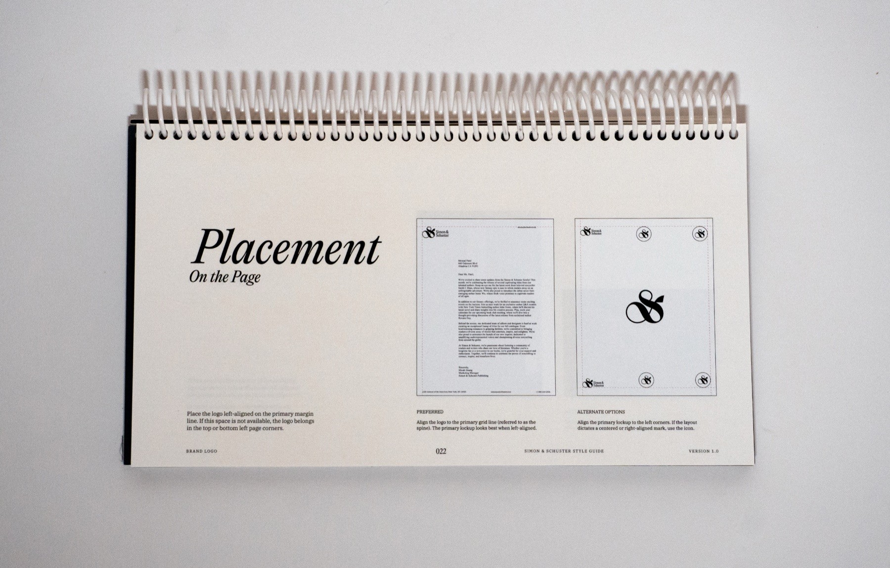 Simon & Schuster brand guidelines spread 21