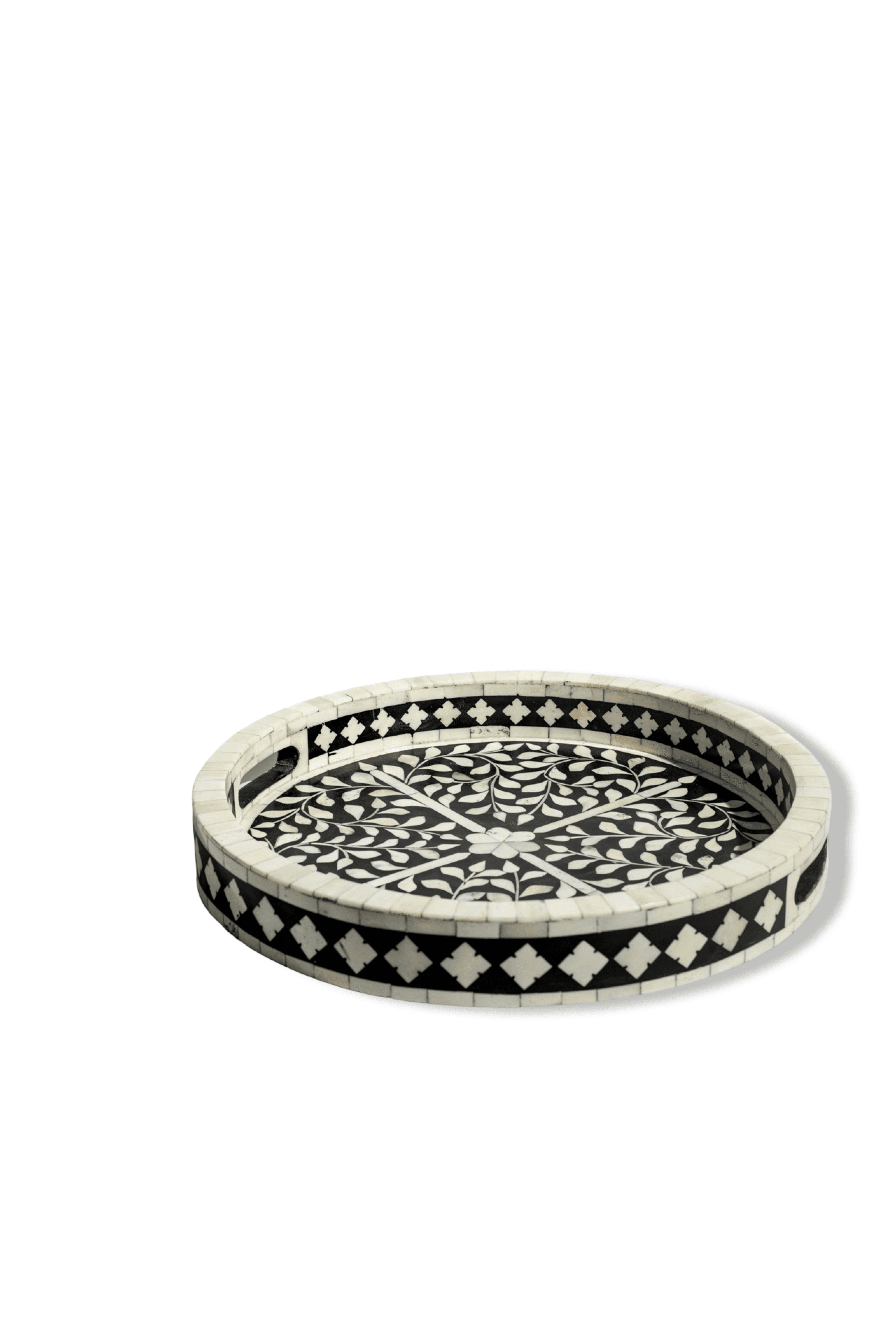 Bone inlay on acacia wood / Black