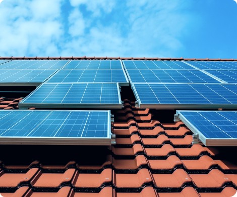 Solar panels on rooftop