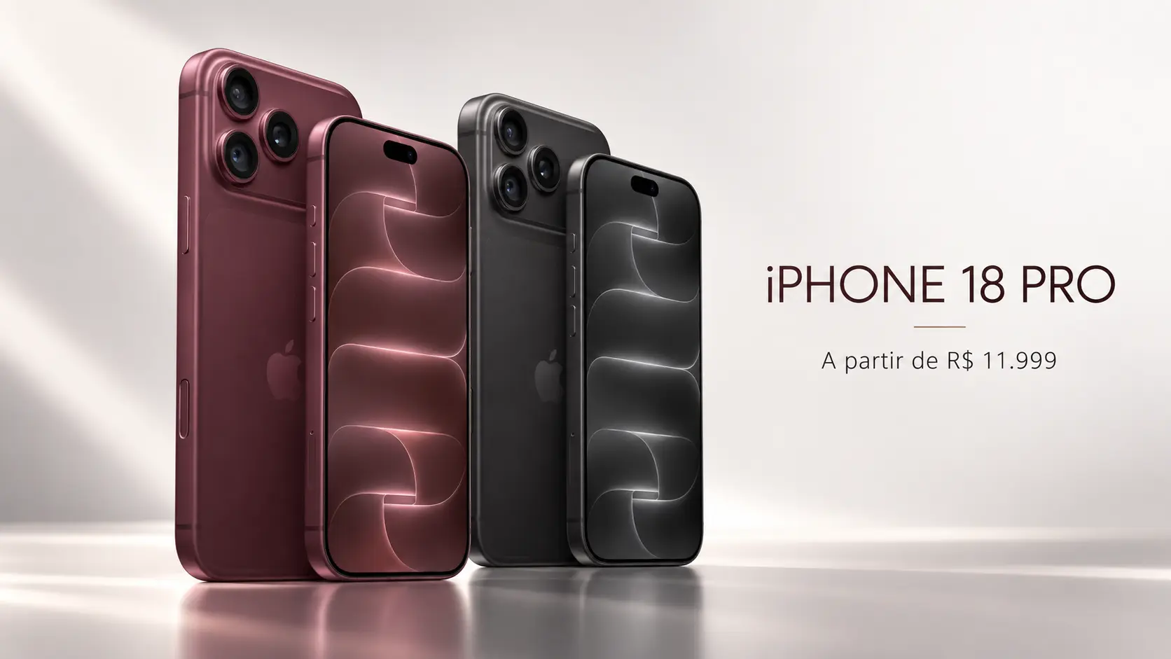 iPhone 18 Pro e iPhone 18 Pro Max lançados pela Apple em 2026