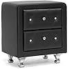 Black leather nightstand – A stylish and functional furniture piece, perfect for any modern home.