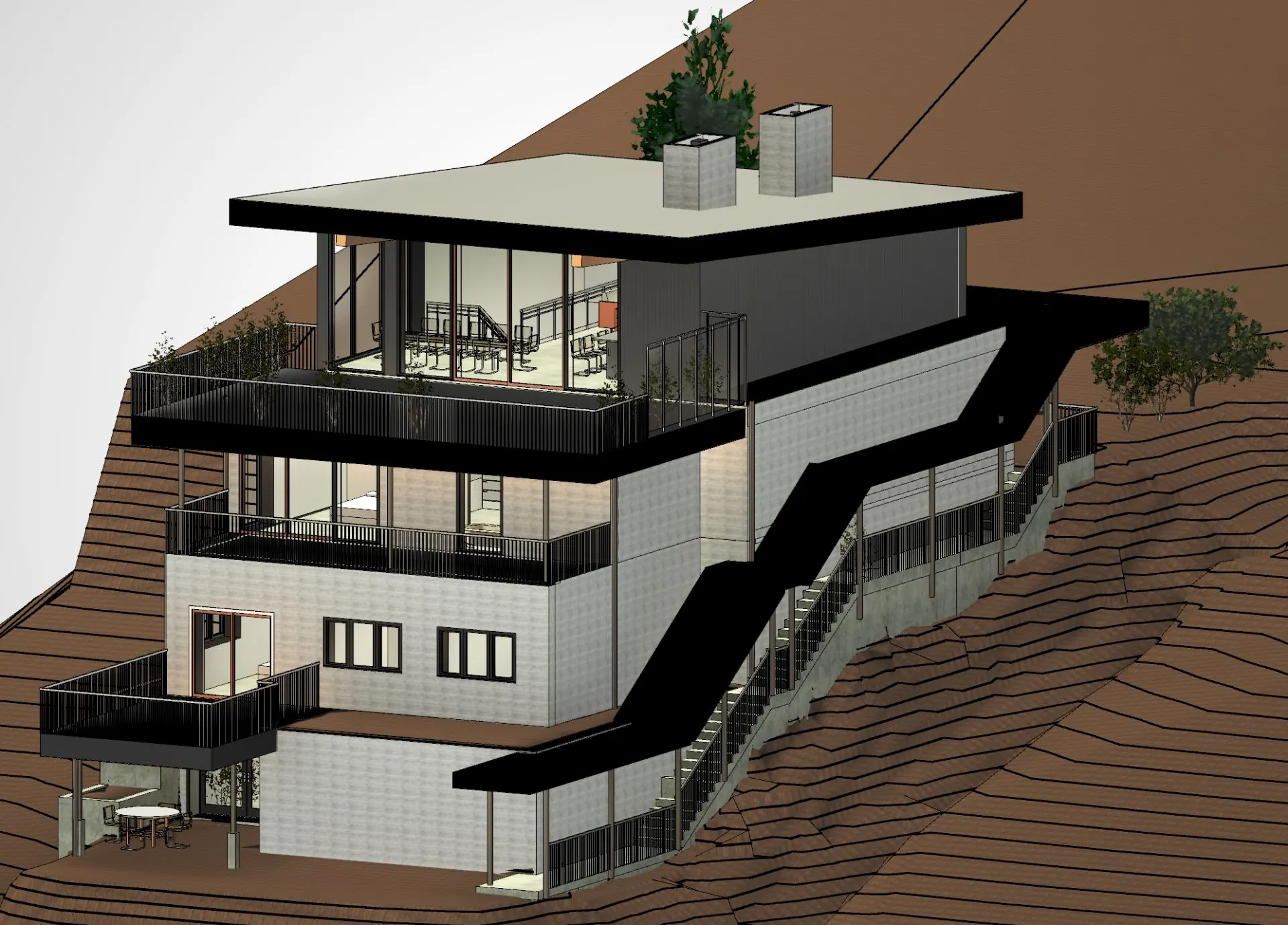 Modern custom home at Emerald Estates in Whistler, designed to maximize space on a challenging lot.