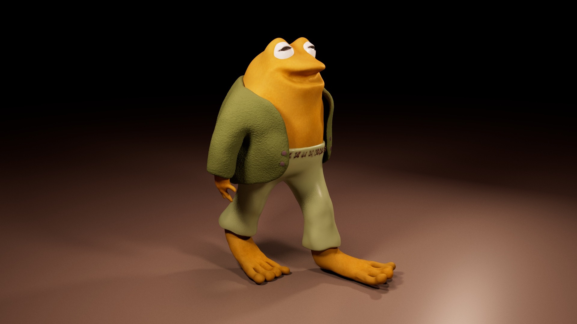  3D model of Toad from Frog and Toad, the children's book series by Arnold Lobel (created using Zbrush)