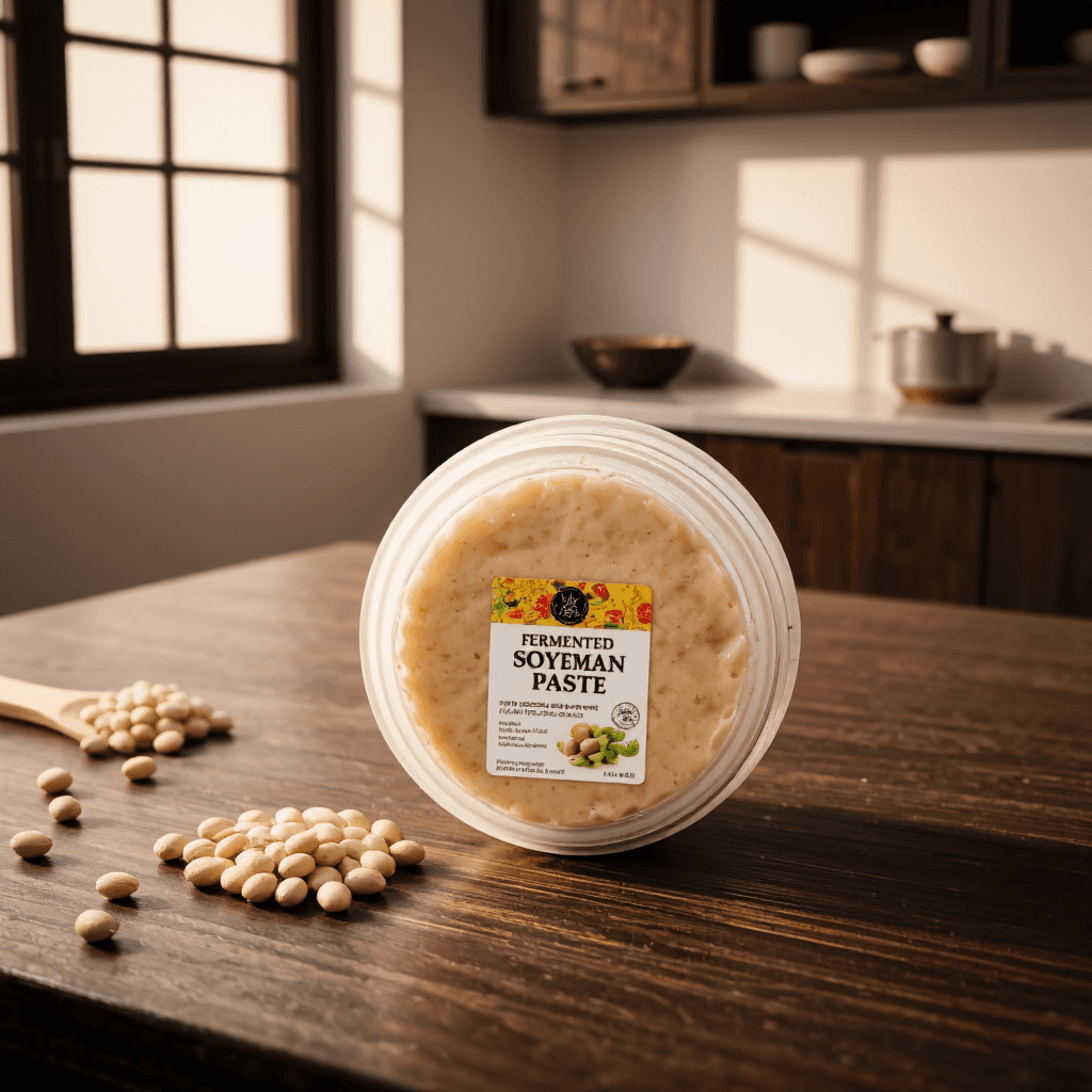 product photography of a container of fermented soybean paste