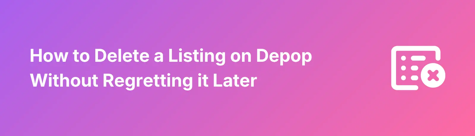 Delete A Listing On Depop - Banner