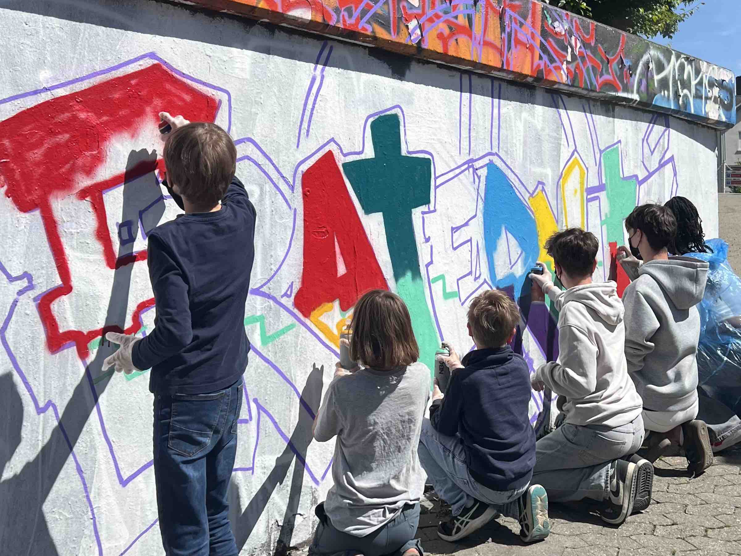 Urban Art Workshop mit französischen Gästen in Bingen 