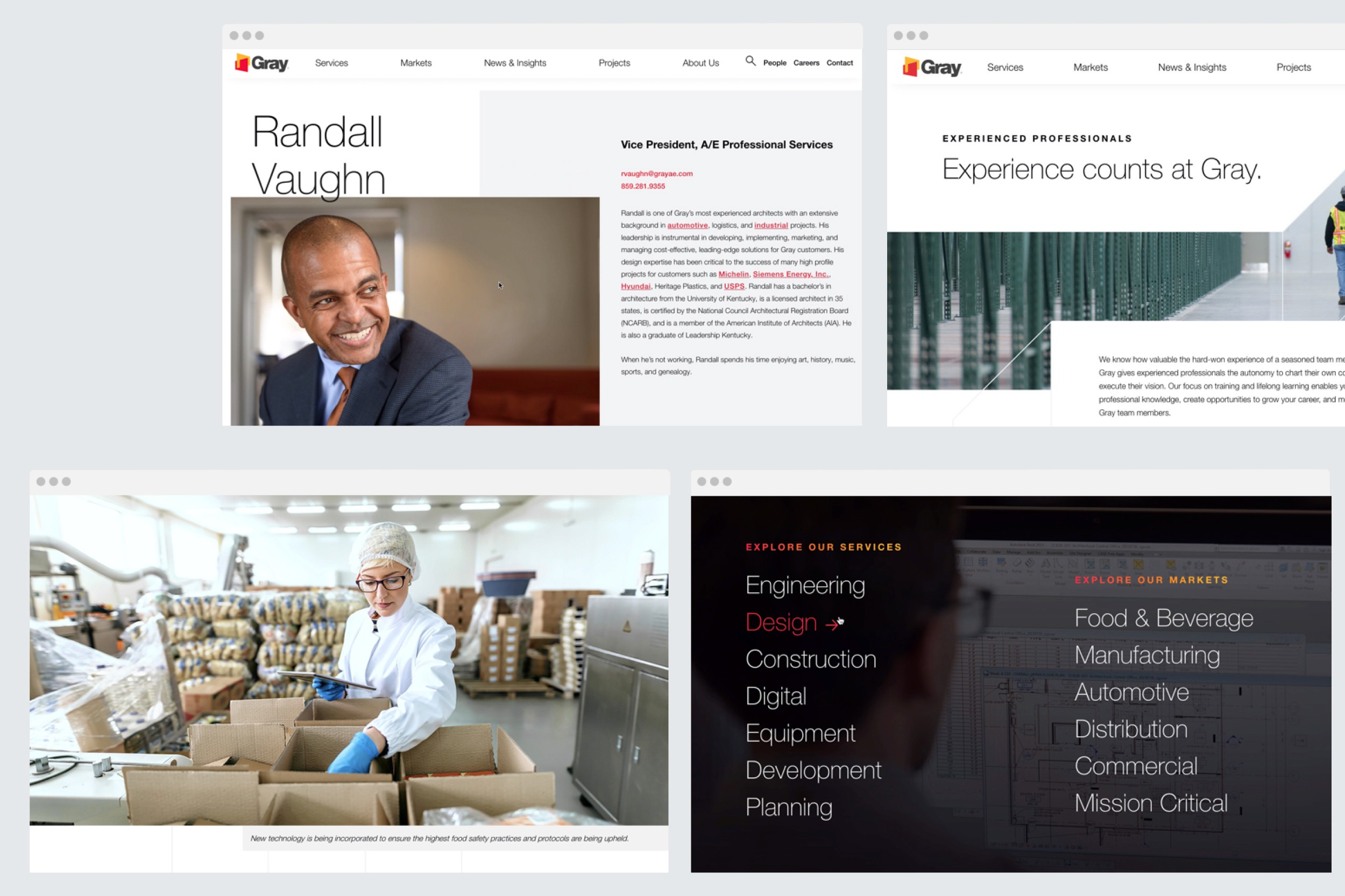 Services navigation, people profiles