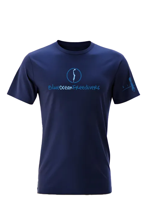 Blue ocean freedivers tshirt front