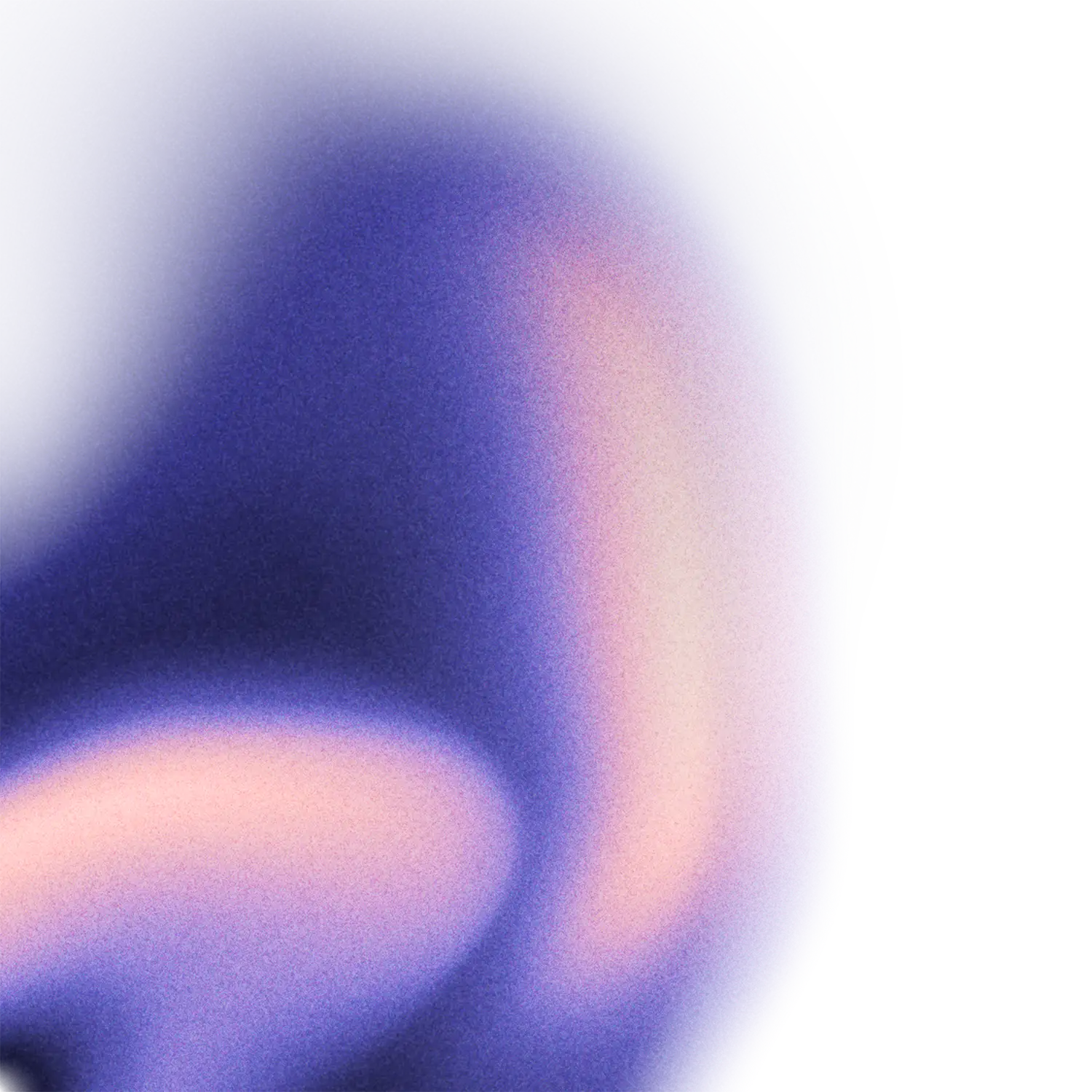 Abstract image featuring soft curves and hues of purple, blue, and pink with a pixelated background.