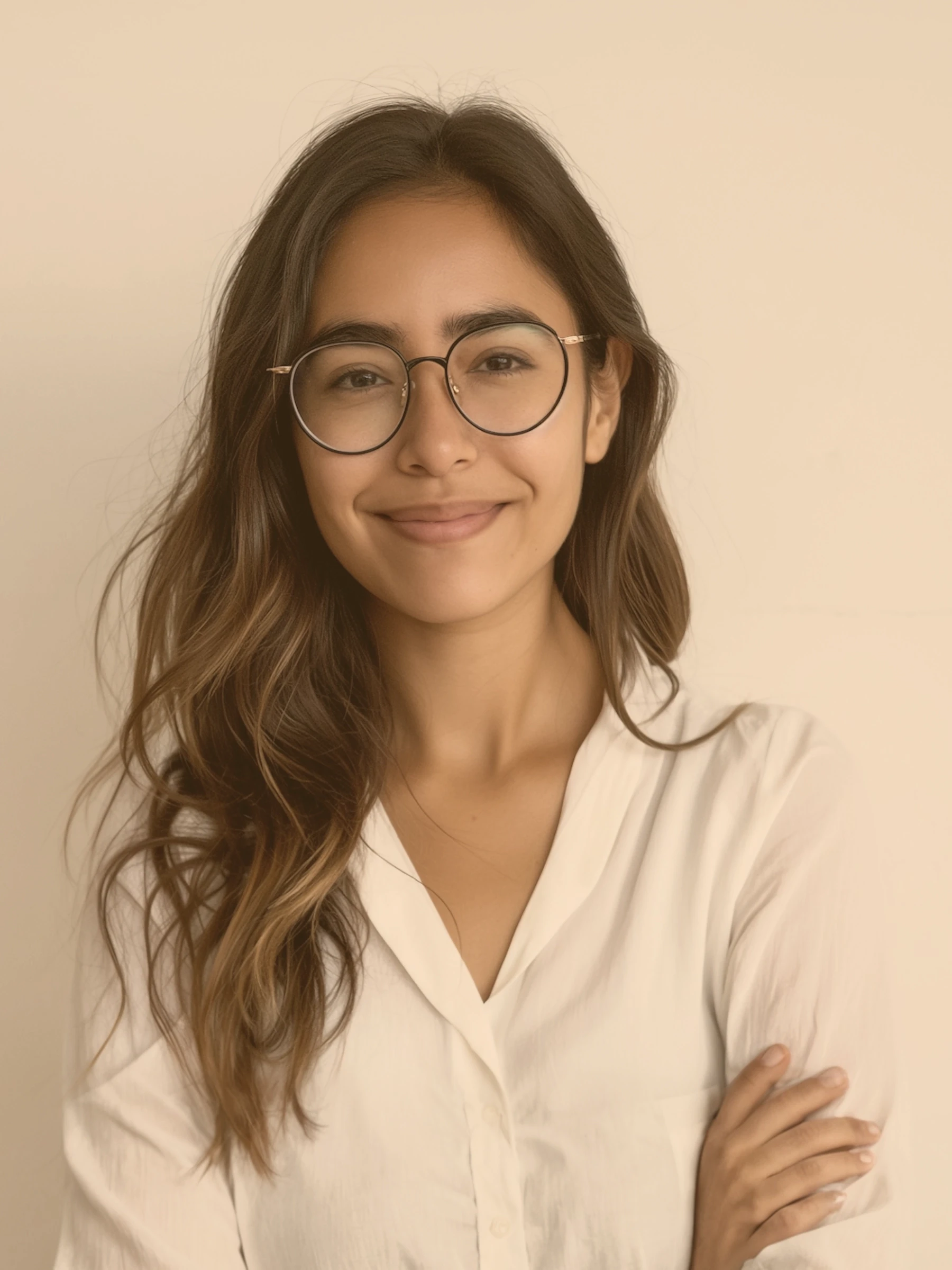 Confident Young Woman with Glasses