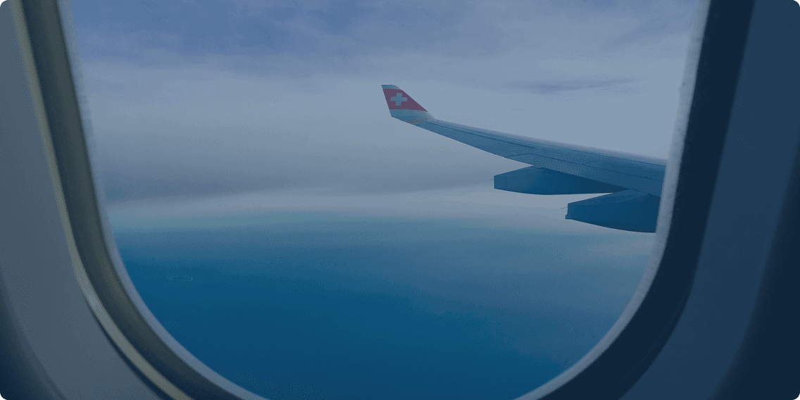 Vista da janela do avião