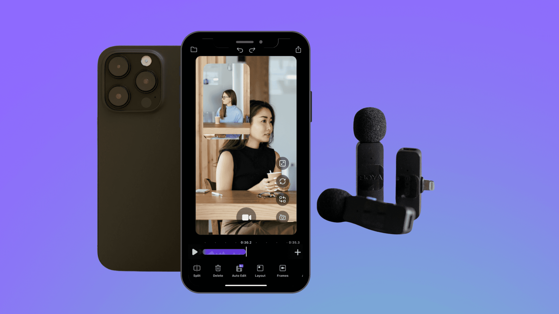 Detail makes it easy to sync sound and picture from two iPhones, upgrading your videos.