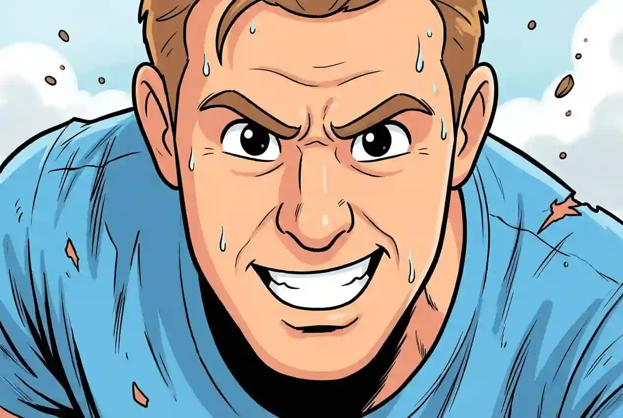 A man in a comic book style