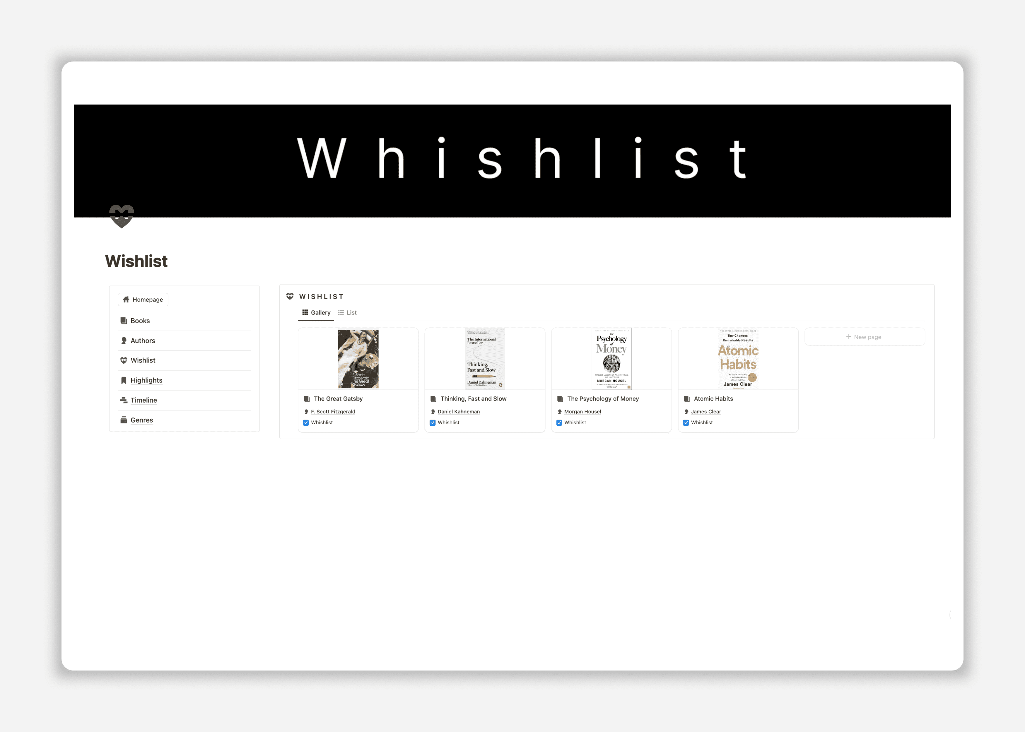 Notion Book Tracker Template - Web Feature3 - Wishlist Tracker