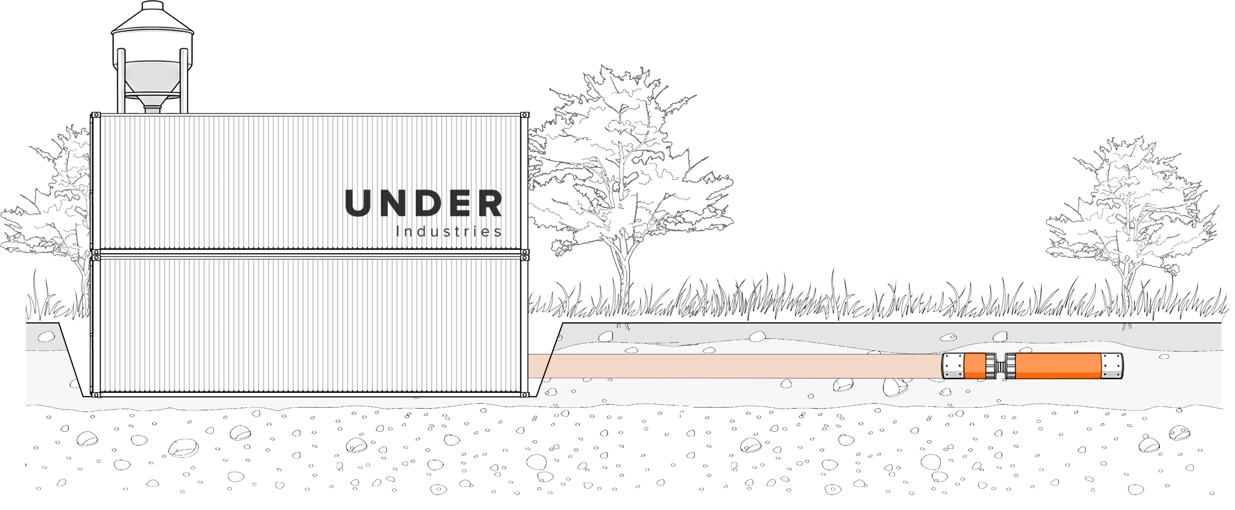 MTBR shaft launch — minimal excavation for underground pipe installation