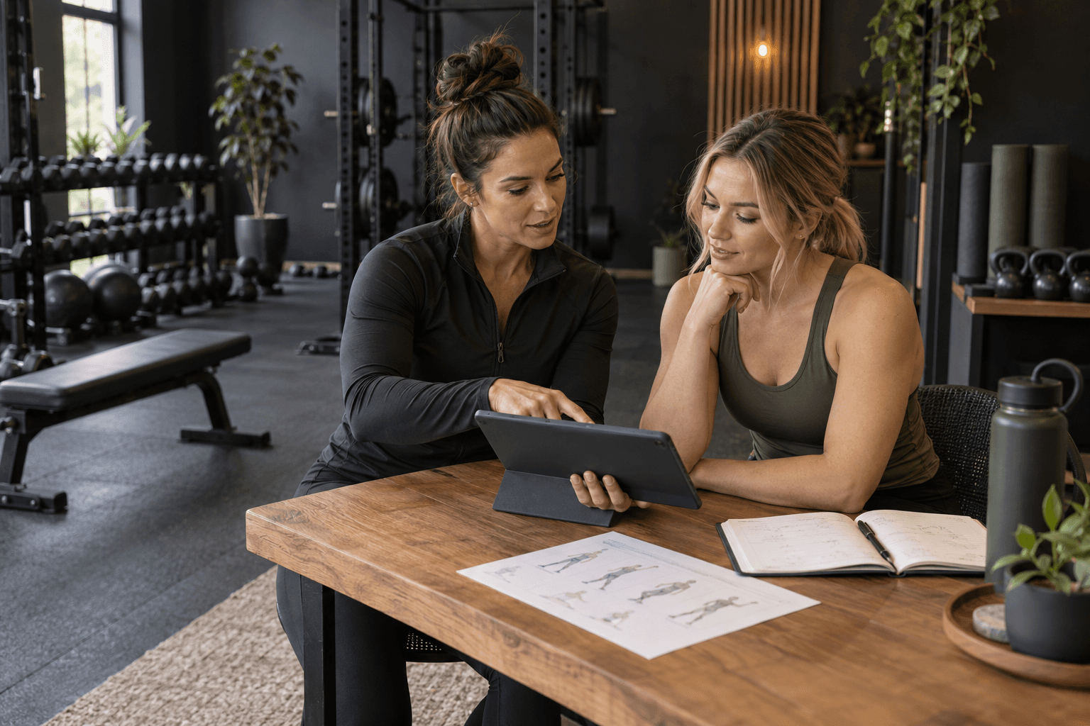 Coach and client reviewing a personalised training plan