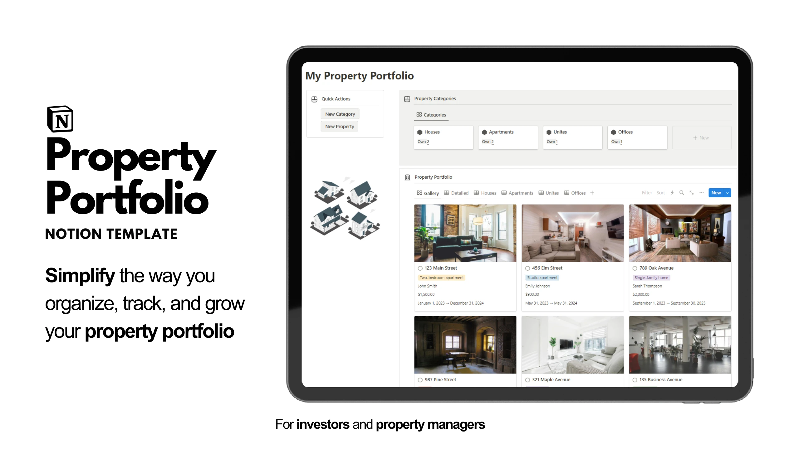 Property Portfolio notion template