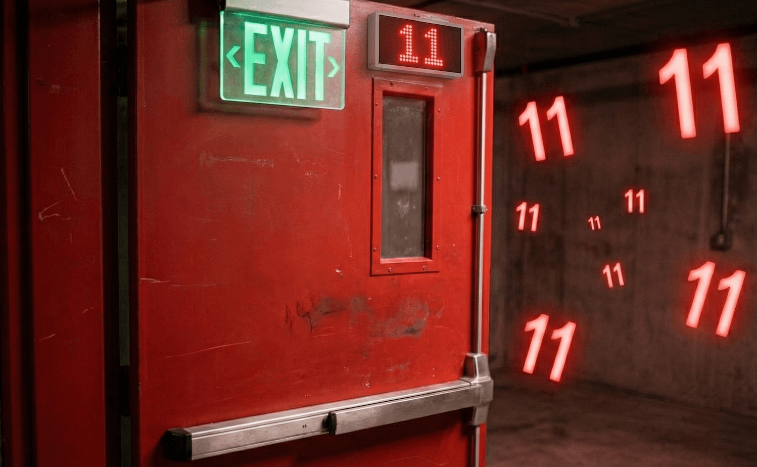 black and white 11 signage